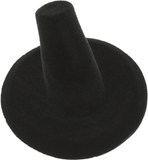 1" Black Flocked Velvet Single Ring Display, Dim: 2-1/8" Dia x 1"