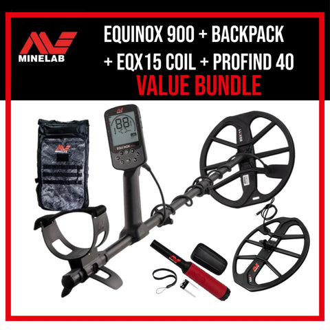 Minelab Equinox 900 + Backpack, EQX15 Coil & ProFind 40
