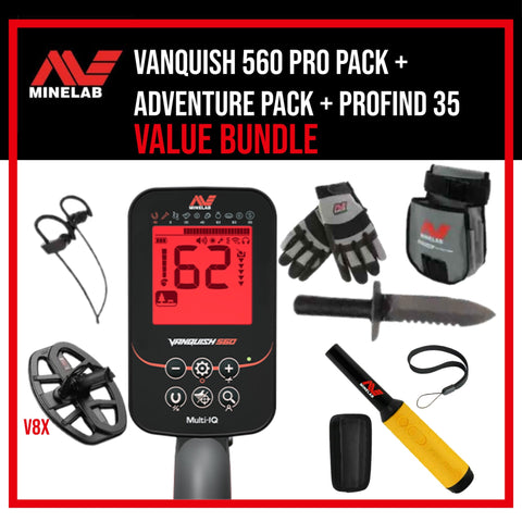 Minelab Vanquish 560 Pro Pack + Adventure Pack & ProFind 35