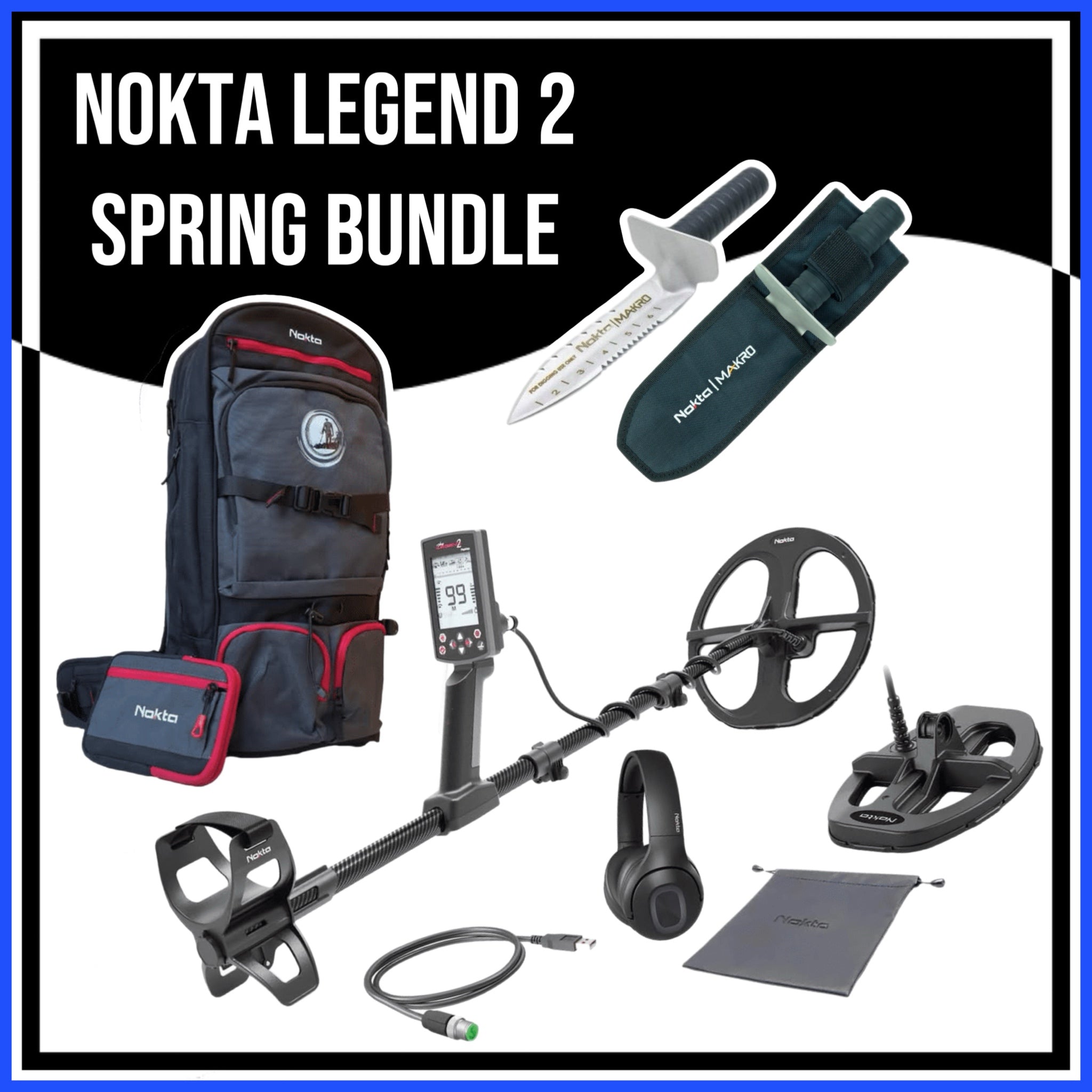 The Legend 2 w/ Free DetectoBag backpack and Premium Digger