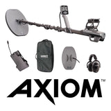 Garrett Axiom Metal Detector with 13″x11″ DD, 11″x7″ Mono Coil and Wireless Headphones