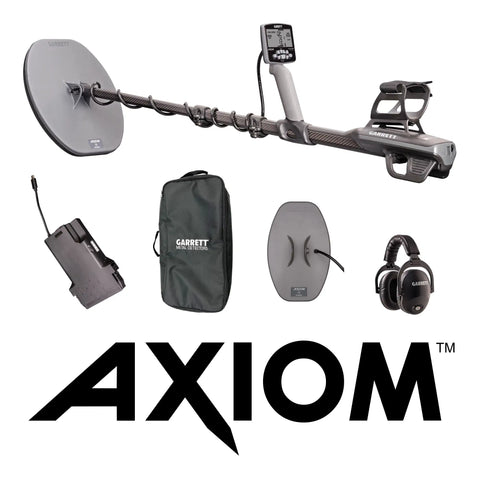 Garrett Axiom Metal Detector with 13″x11″ DD, 11″x7″ Mono Coil and Wireless Headphones
