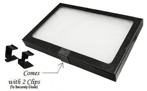 Glass Top Riker Display Box With Metal Clips 16" x 12" x 3/4"