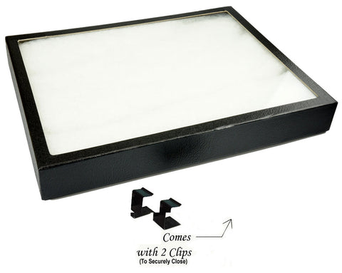 Glass Top Riker Display Box With Metal Clips 16" x 12" x 2"