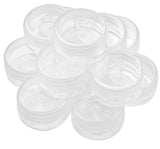 12Pc Round Plastic Storage Containers with Screw Top Lids, 1-1/2"X 7/8"